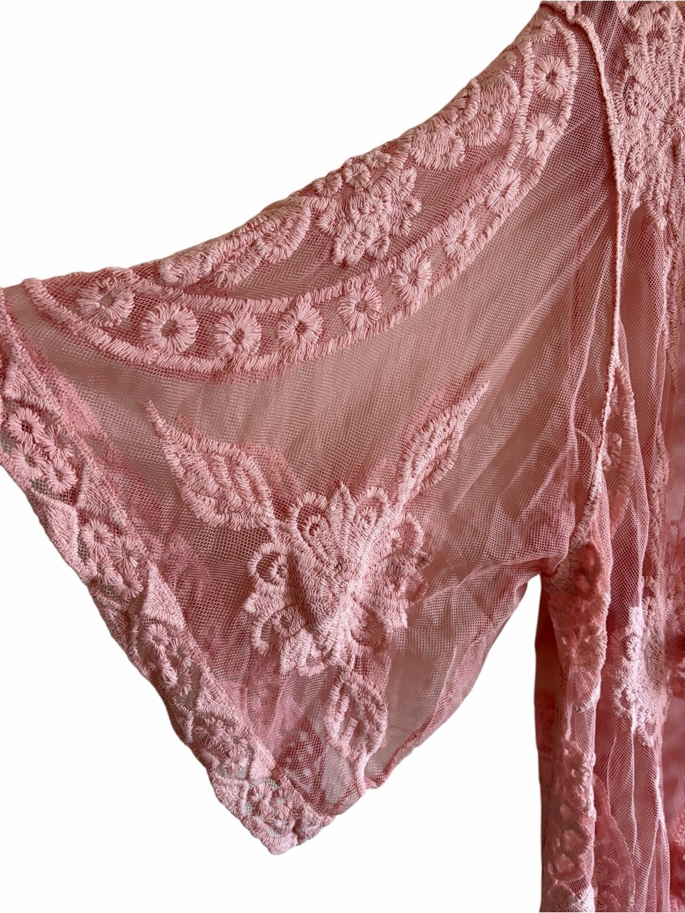 Embroidered Lace Cover-Up Blush Pink - Picture 2 of 12